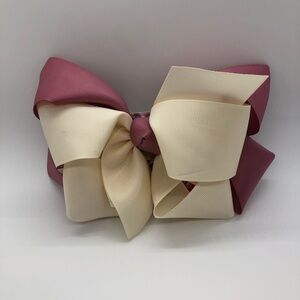 Gaby's Girls Cream & Mauve Oversized Bow